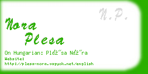 nora plesa business card